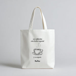 Bolsa ecológica MioMat® – Un cafecito con leche vegetal y a seguir. 42x38x6