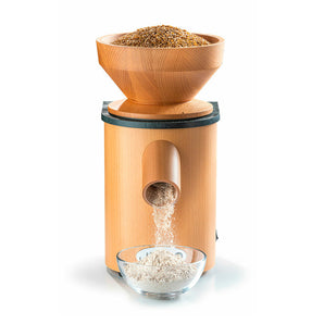 Molino de Granos con Motor de 360W - MockMill Lino 100 en madera para Elaborar Harinas