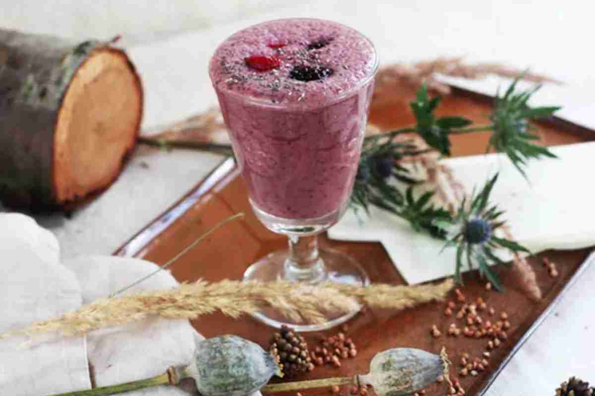 Batido leche amapola con frutos rojos - MioBio