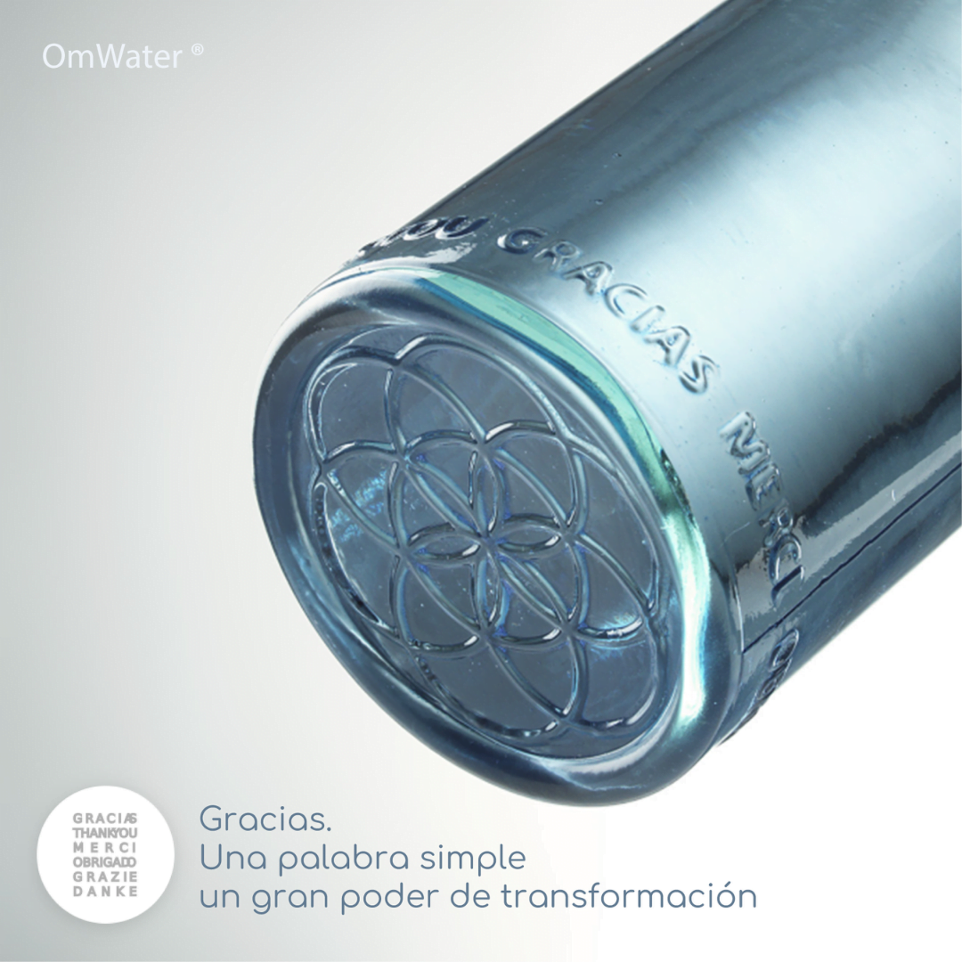 Botella Vidrio Reciclado Om Water Gratitude 1,2 Litros con Ofertas